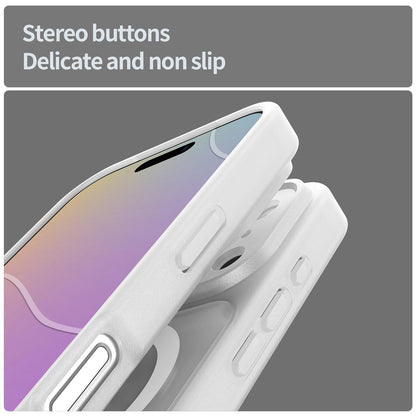 For iPhone 17 Pro Fanying Series Precision Camera Hole PC Hybrid TPU Translucent Frosted Magnetic Phone Case - Matte White - EDA009893319J