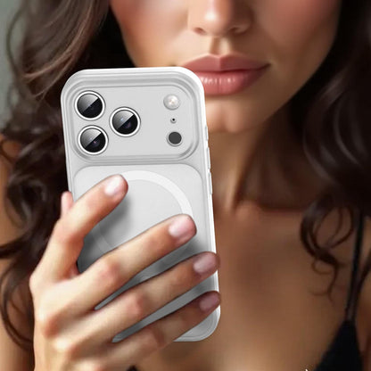 For iPhone 17 Pro Fanying Series Precision Camera Hole PC Hybrid TPU Translucent Frosted Magnetic Phone Case - Matte White - EDA009893319J