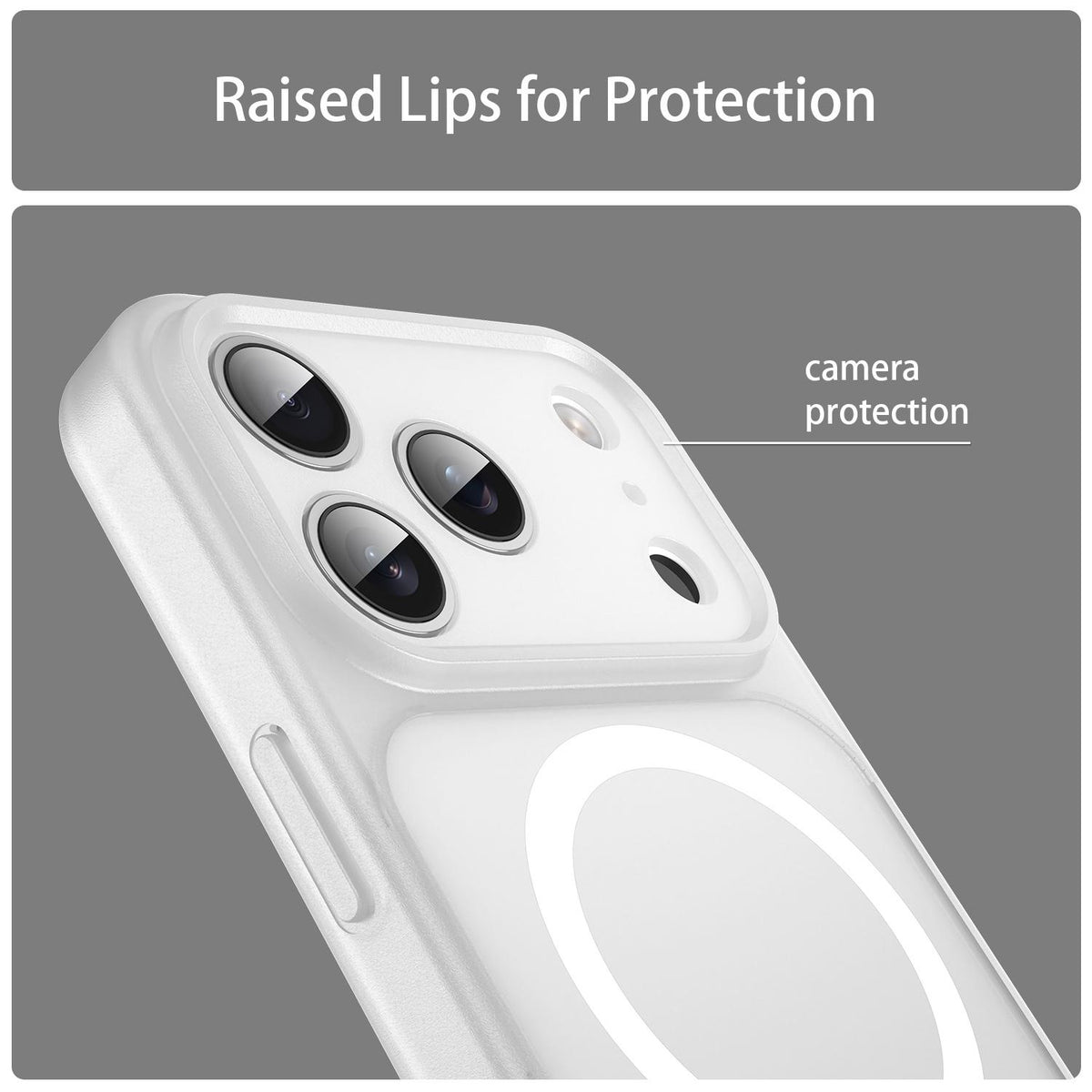 For iPhone 17 Pro Fanying Series Precision Camera Hole PC Hybrid TPU Translucent Frosted Magnetic Phone Case - Matte White - EDA009893319J