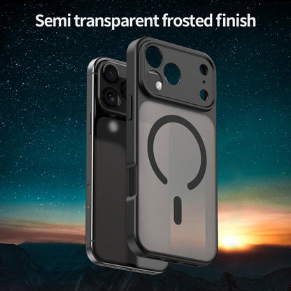 For iPhone 18 Pro Max Fanying Series Precision Camera Hole PC Hybrid TPU Translucent Frosted Magnetic Phone Case - Translucent Black - EDA009893321A