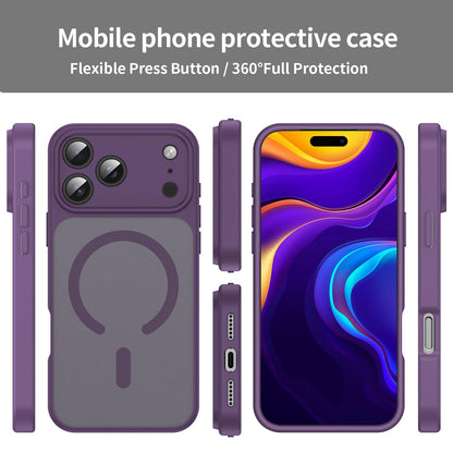 For iPhone 18 Pro Max Fanying Series Precision Camera Hole PC Hybrid TPU Translucent Frosted Magnetic Phone Case - Crystal Purple - EDA009893321B