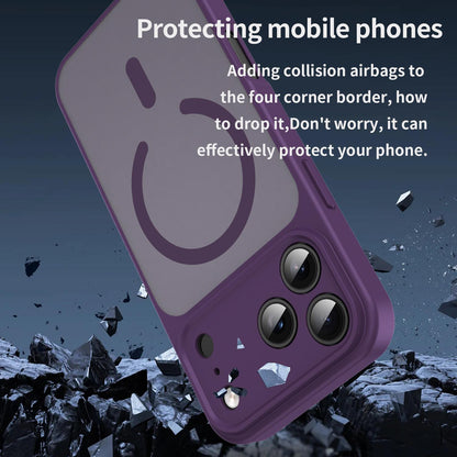 For iPhone 18 Pro Max Fanying Series Precision Camera Hole PC Hybrid TPU Translucent Frosted Magnetic Phone Case - Crystal Purple - EDA009893321B