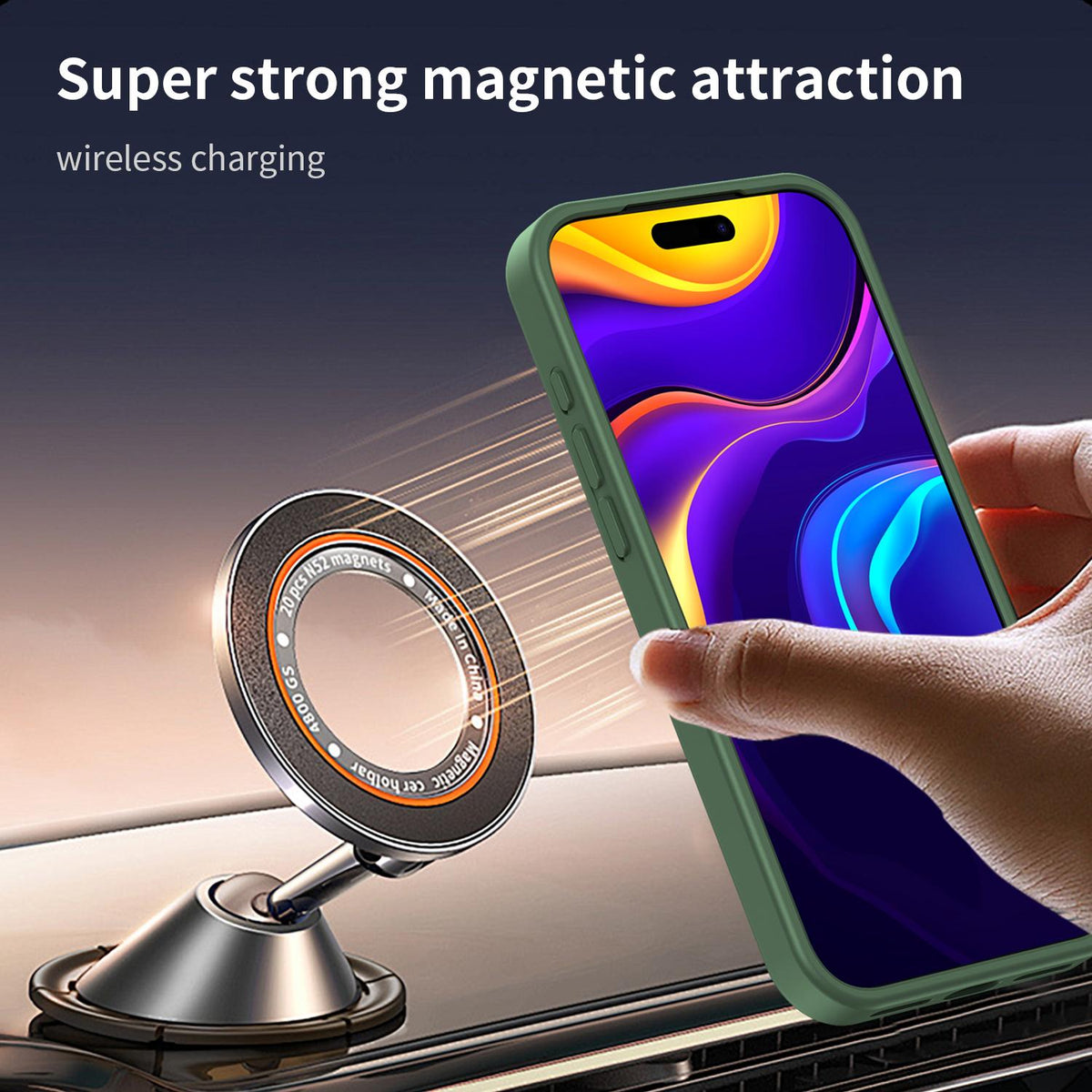 For iPhone 18 Pro Max Fanying Series Precision Camera Hole PC Hybrid TPU Translucent Frosted Magnetic Phone Case - Olive Green - EDA009893321D