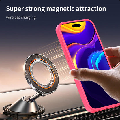 For iPhone 18 Pro Max Fanying Series Precision Camera Hole PC Hybrid TPU Translucent Frosted Magnetic Phone Case - Rose Red - EDA009893321E