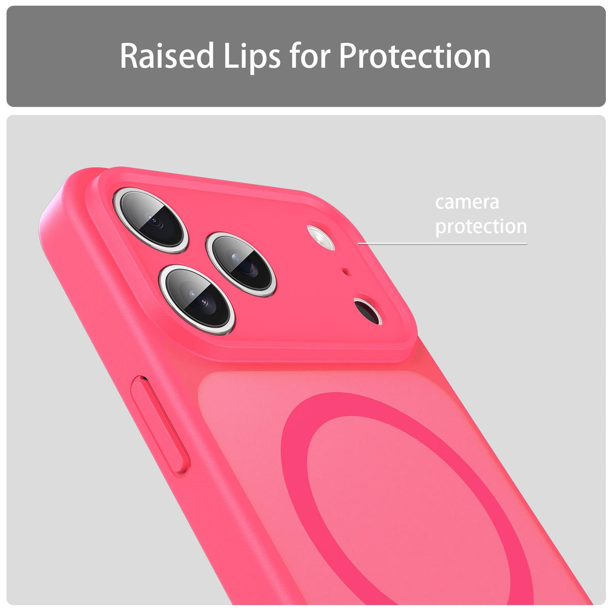 For iPhone 18 Pro Max Fanying Series Precision Camera Hole PC Hybrid TPU Translucent Frosted Magnetic Phone Case - Rose Red - EDA009893321E