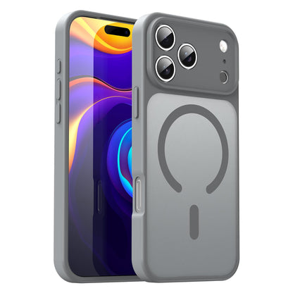 For iPhone 18 Pro Max Fanying Series Precision Camera Hole PC Hybrid TPU Translucent Frosted Magnetic Phone Case - Silver Grey - EDA009893321F