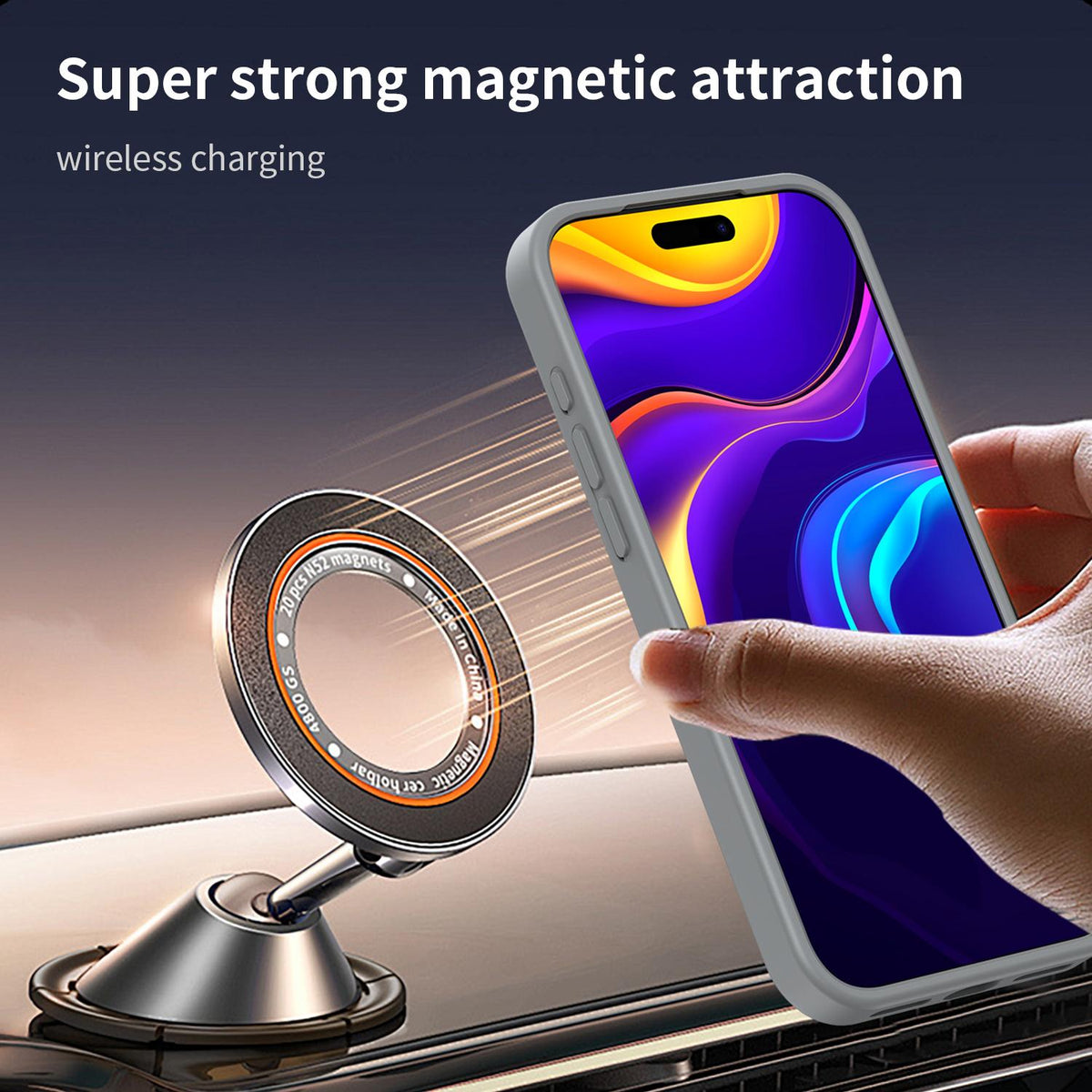 For iPhone 18 Pro Max Fanying Series Precision Camera Hole PC Hybrid TPU Translucent Frosted Magnetic Phone Case - Silver Grey - EDA009893321F