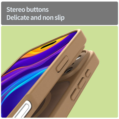 For iPhone 18 Pro Max Fanying Series Precision Camera Hole PC Hybrid TPU Translucent Frosted Magnetic Phone Case - Desert Gold - EDA009893321G