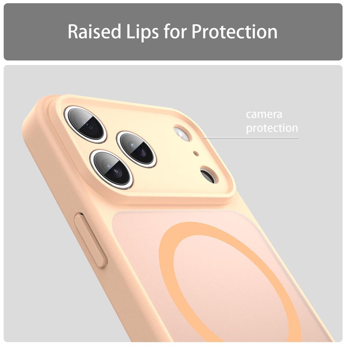 For iPhone 18 Pro Max Fanying Series Precision Camera Hole PC Hybrid TPU Translucent Frosted Magnetic Phone Case - Rouge Powder - EDA009893321I