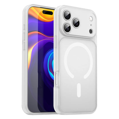 For iPhone 18 Pro Max Fanying Series Precision Camera Hole PC Hybrid TPU Translucent Frosted Magnetic Phone Case - Matte White - EDA009893321J
