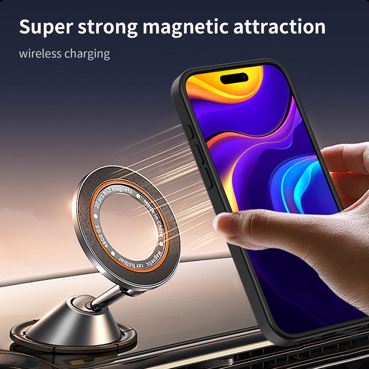 For iPhone 18 Pro Fanying Series Precision Camera Hole PC Hybrid TPU Translucent Frosted Magnetic Phone Case - Translucent Black - EDA009893322A