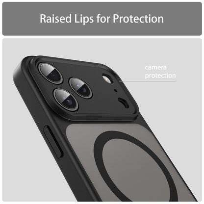 For iPhone 18 Pro Fanying Series Precision Camera Hole PC Hybrid TPU Translucent Frosted Magnetic Phone Case - Translucent Black - EDA009893322A