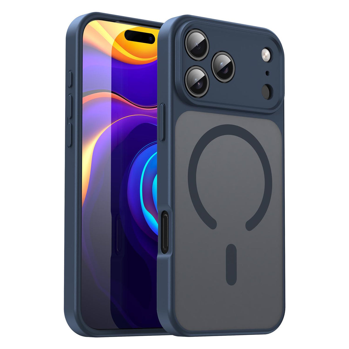 For iPhone 18 Pro Fanying Series Precision Camera Hole PC Hybrid TPU Translucent Frosted Magnetic Phone Case - Cyan Blue - EDA009893322C