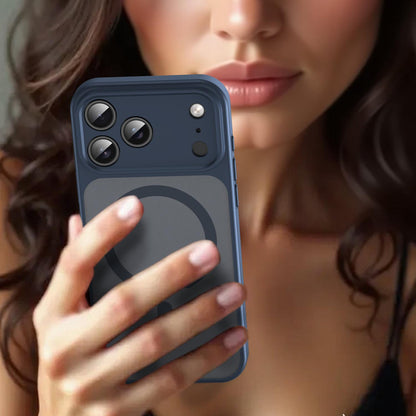 For iPhone 18 Pro Fanying Series Precision Camera Hole PC Hybrid TPU Translucent Frosted Magnetic Phone Case - Cyan Blue - EDA009893322C