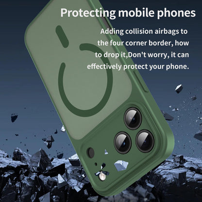 For iPhone 18 Pro Fanying Series Precision Camera Hole PC Hybrid TPU Translucent Frosted Magnetic Phone Case - Olive Green - EDA009893322D