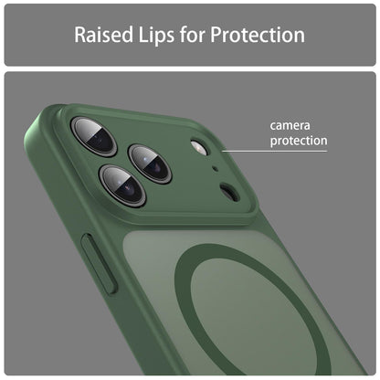 For iPhone 18 Pro Fanying Series Precision Camera Hole PC Hybrid TPU Translucent Frosted Magnetic Phone Case - Olive Green - EDA009893322D