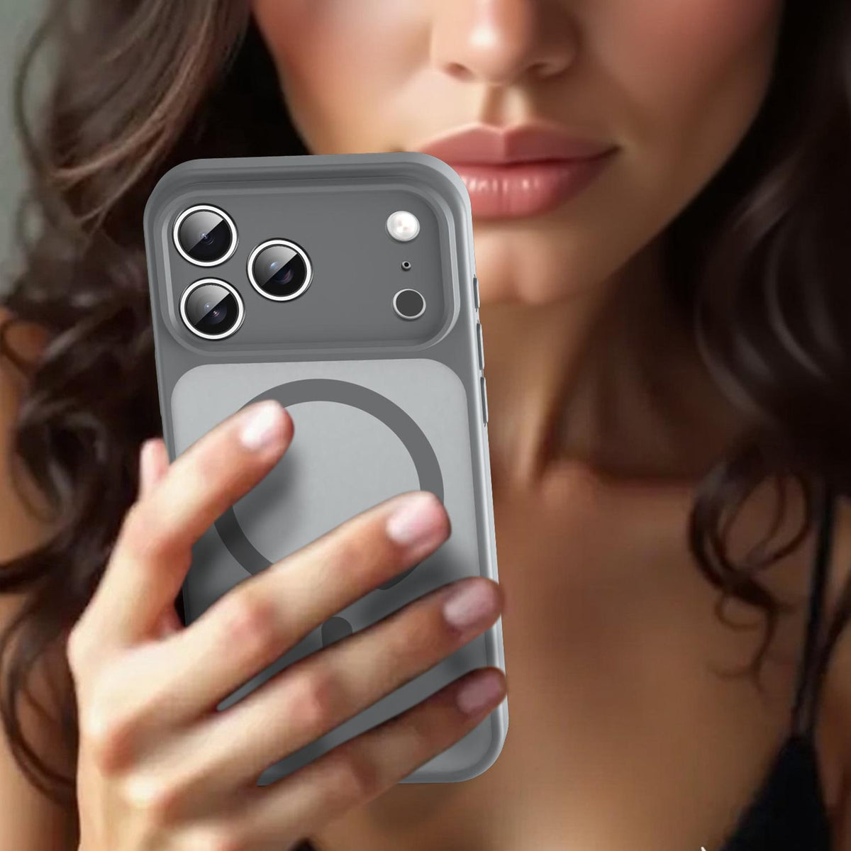 For iPhone 18 Pro Fanying Series Precision Camera Hole PC Hybrid TPU Translucent Frosted Magnetic Phone Case - Silver Grey - EDA009893322F