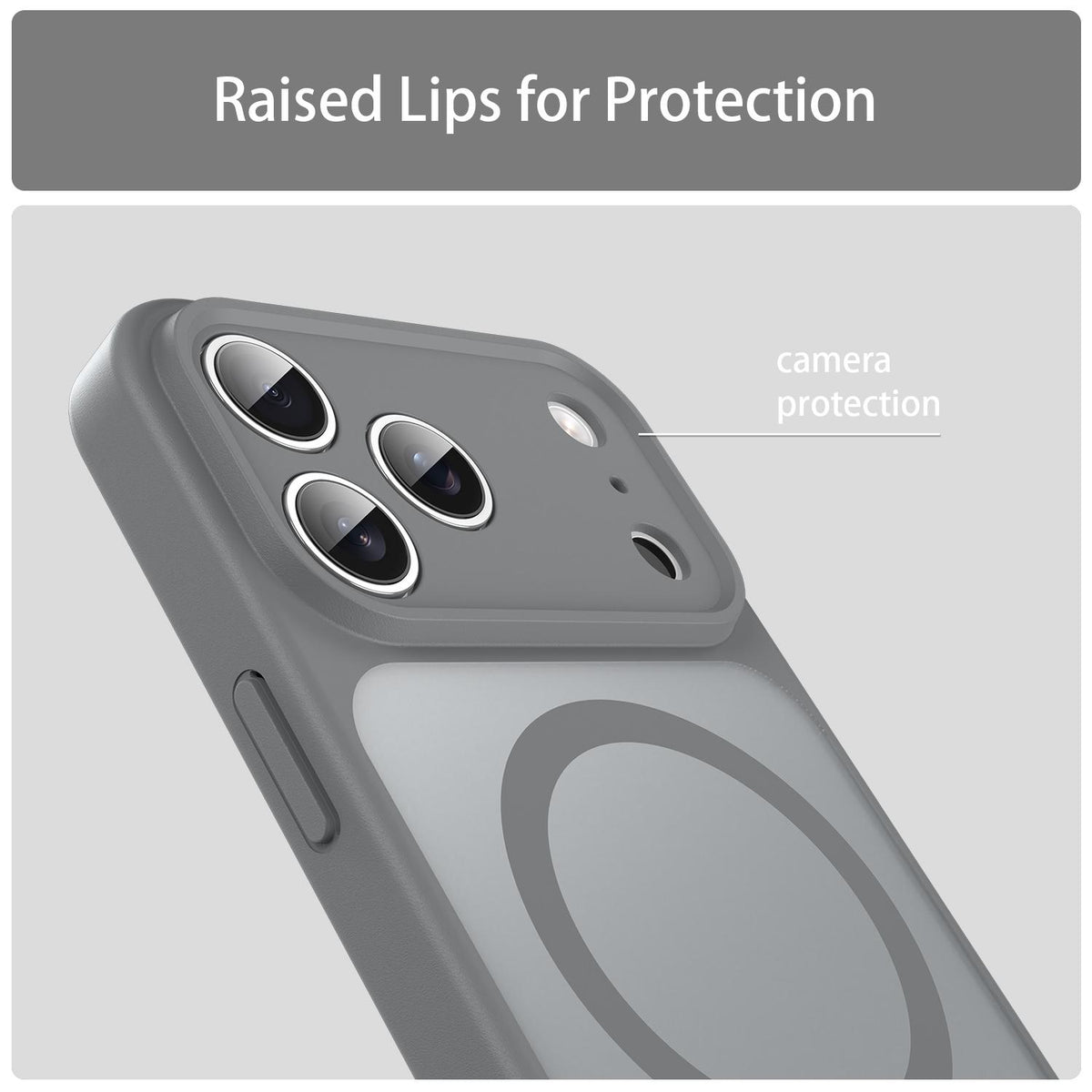 For iPhone 18 Pro Fanying Series Precision Camera Hole PC Hybrid TPU Translucent Frosted Magnetic Phone Case - Silver Grey - EDA009893322F