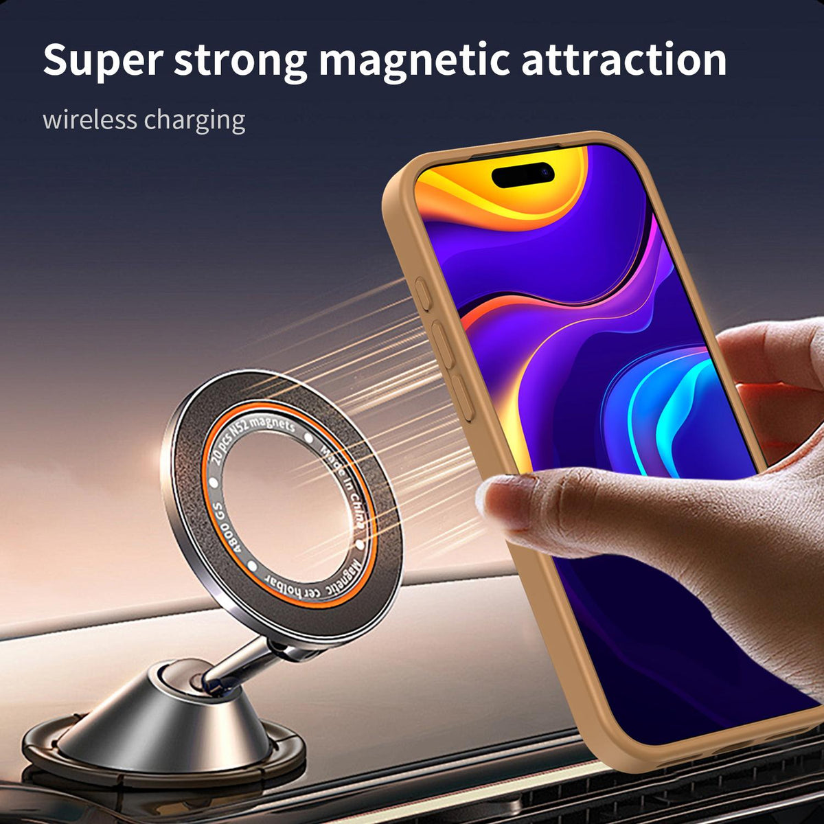 For iPhone 18 Pro Fanying Series Precision Camera Hole PC Hybrid TPU Translucent Frosted Magnetic Phone Case - Desert Gold - EDA009893322G