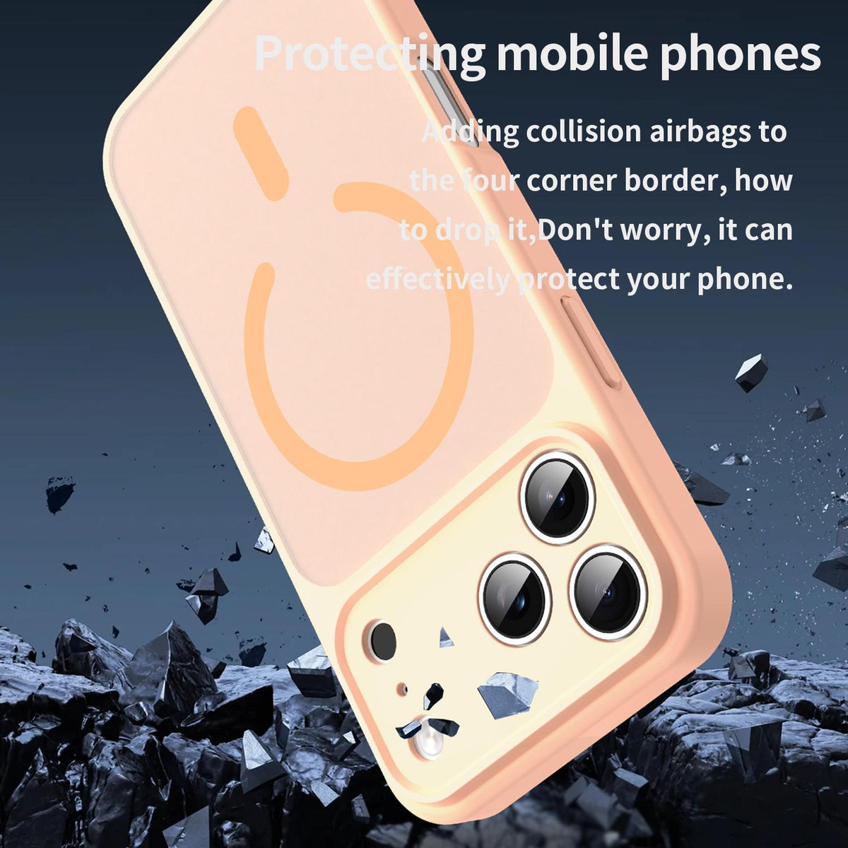 For iPhone 18 Pro Fanying Series Precision Camera Hole PC Hybrid TPU Translucent Frosted Magnetic Phone Case - Rouge Powder - EDA009893322I