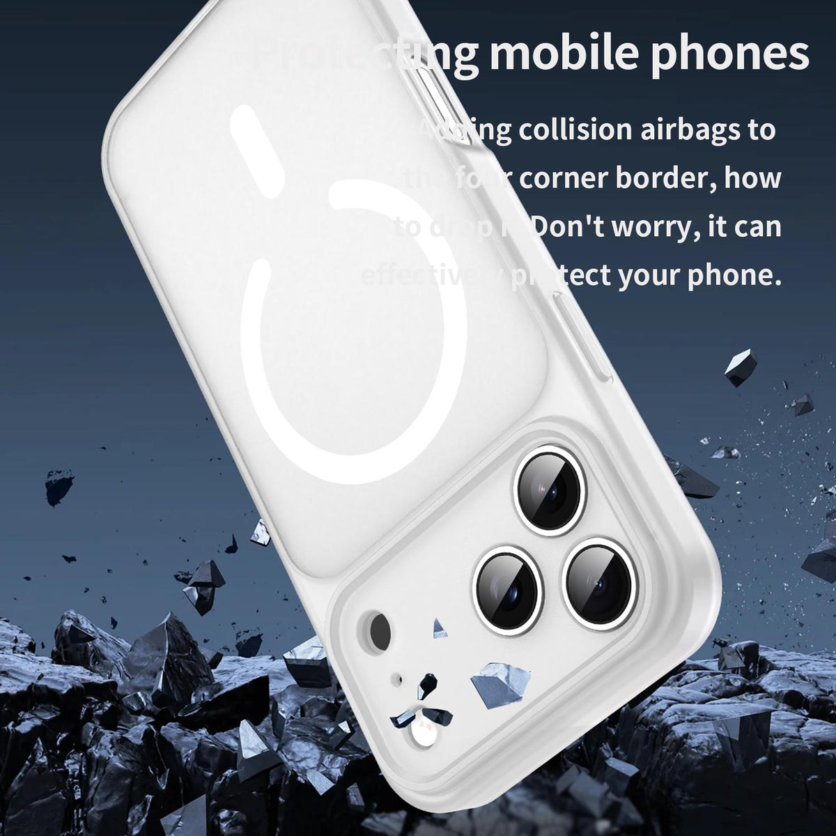 For iPhone 18 Pro Fanying Series Precision Camera Hole PC Hybrid TPU Translucent Frosted Magnetic Phone Case - Matte White - EDA009893322J