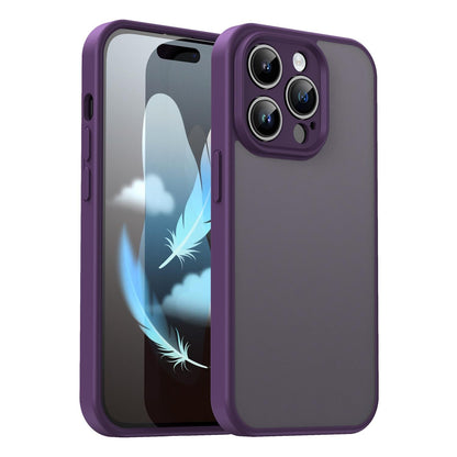 For iPhone 14 Pro Fanying Series Precision Camera Hole PC Hybrid TPU Translucent Frosted Phone Case - Crystal Purple - EDA009893401B