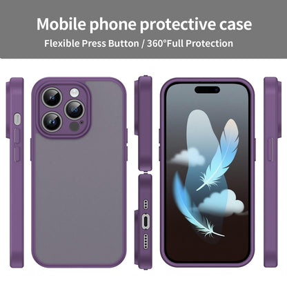 For iPhone 14 Pro Fanying Series Precision Camera Hole PC Hybrid TPU Translucent Frosted Phone Case - Crystal Purple - EDA009893401B