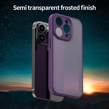 For iPhone 14 Pro Fanying Series Precision Camera Hole PC Hybrid TPU Translucent Frosted Phone Case - Crystal Purple - EDA009893401B
