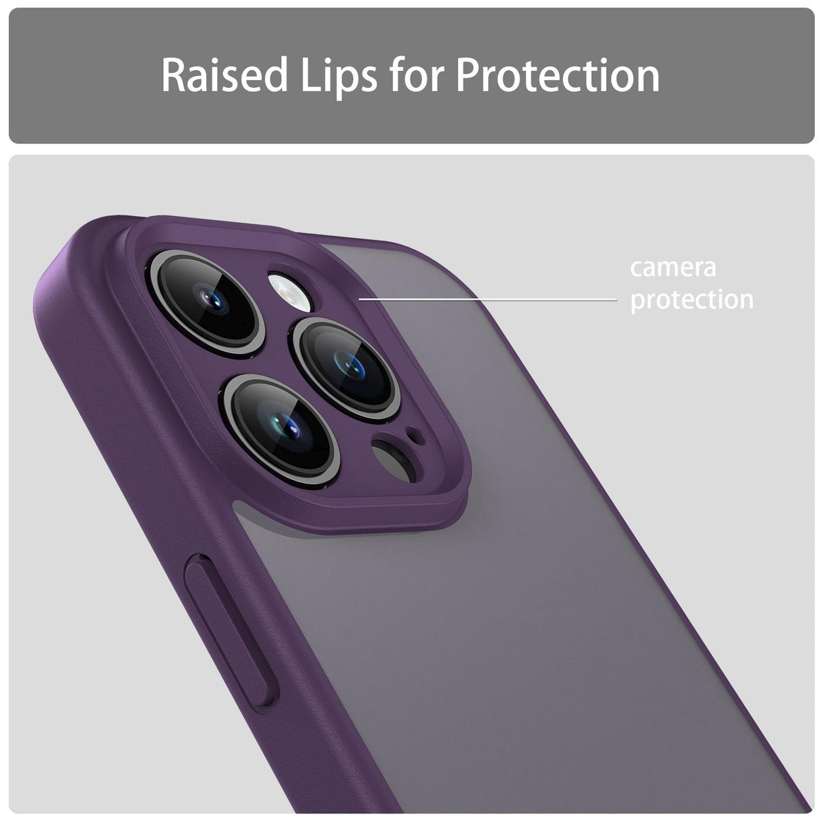 For iPhone 14 Pro Fanying Series Precision Camera Hole PC Hybrid TPU Translucent Frosted Phone Case - Crystal Purple - EDA009893401B