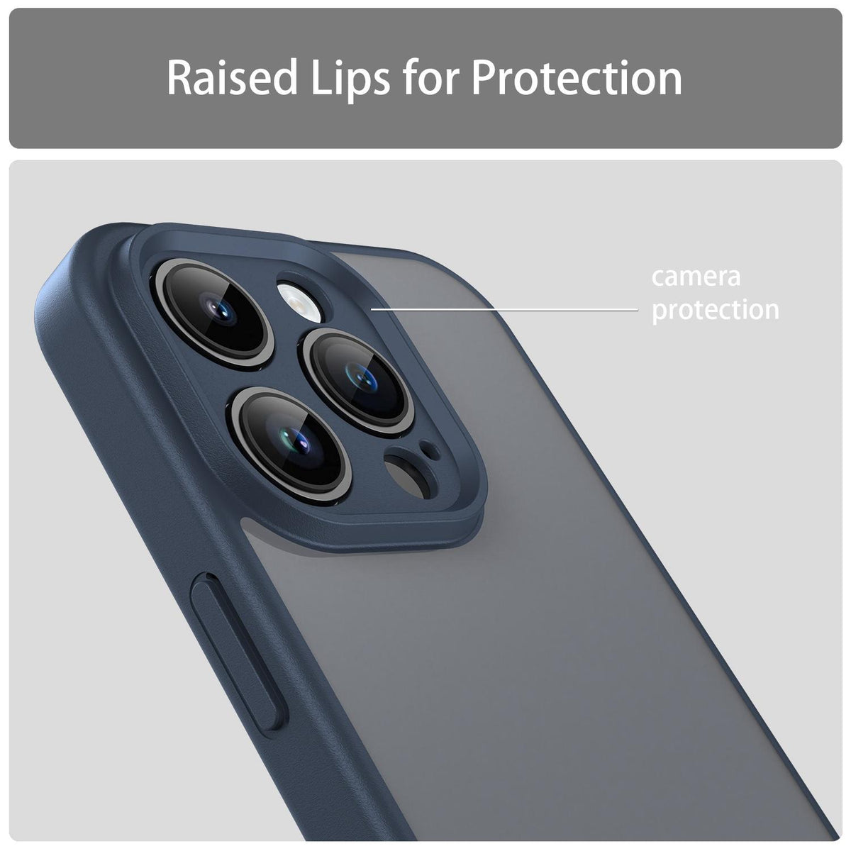 For iPhone 14 Pro Fanying Series Precision Camera Hole PC Hybrid TPU Translucent Frosted Phone Case - Cyan Blue - EDA009893401C