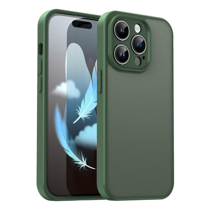 For iPhone 14 Pro Fanying Series Precision Camera Hole PC Hybrid TPU Translucent Frosted Phone Case - Olive Green - EDA009893401D