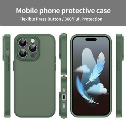 For iPhone 14 Pro Fanying Series Precision Camera Hole PC Hybrid TPU Translucent Frosted Phone Case - Olive Green - EDA009893401D