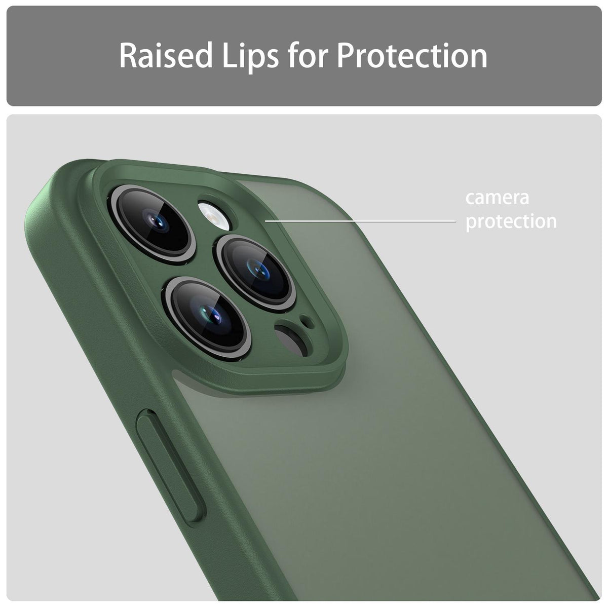For iPhone 14 Pro Fanying Series Precision Camera Hole PC Hybrid TPU Translucent Frosted Phone Case - Olive Green - EDA009893401D