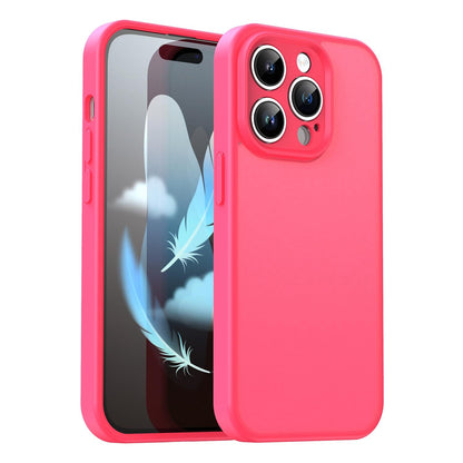 For iPhone 14 Pro Fanying Series Precision Camera Hole PC Hybrid TPU Translucent Frosted Phone Case - Rose Red - EDA009893401E