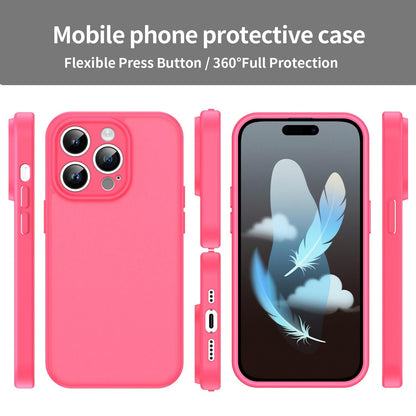 For iPhone 14 Pro Fanying Series Precision Camera Hole PC Hybrid TPU Translucent Frosted Phone Case - Rose Red - EDA009893401E