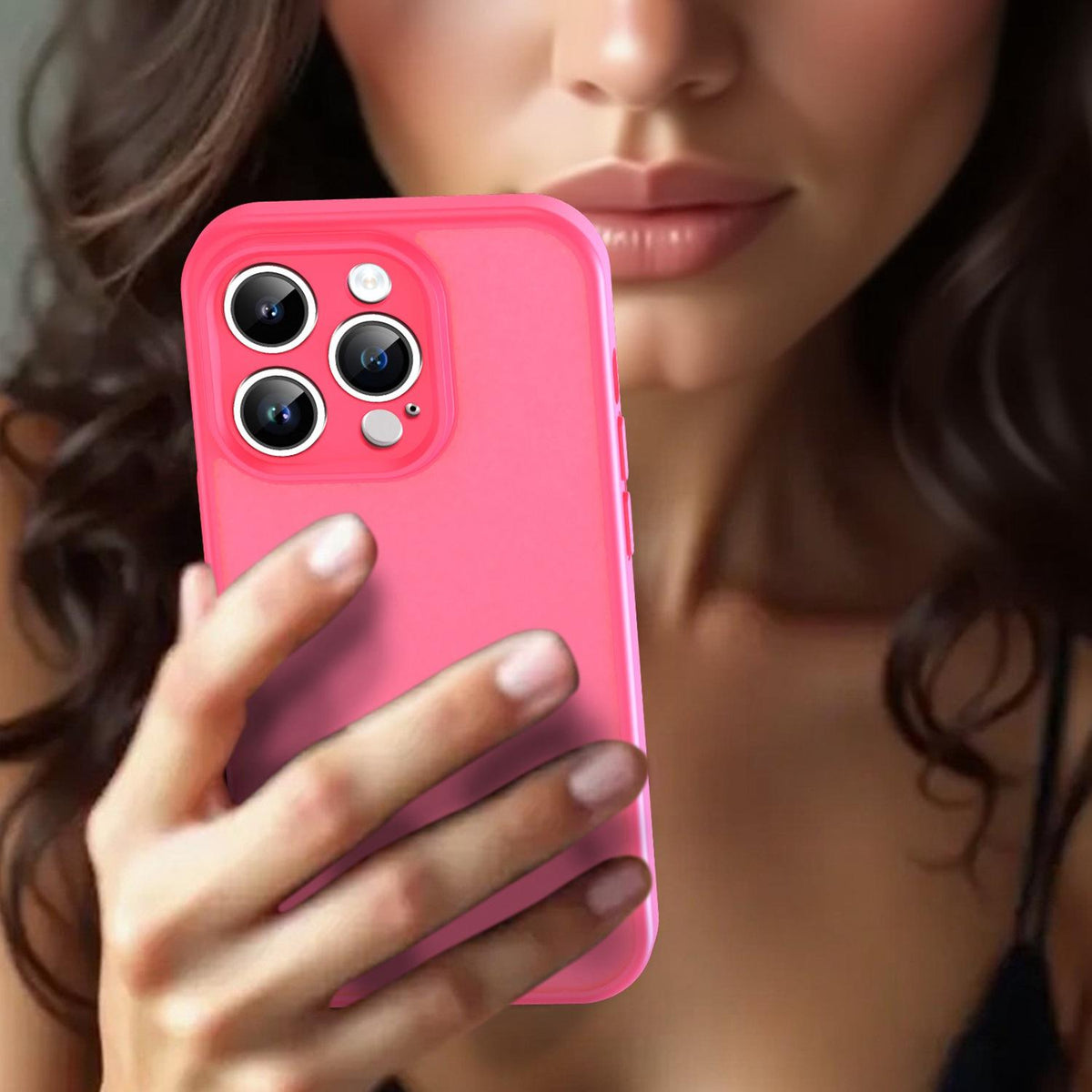 For iPhone 14 Pro Fanying Series Precision Camera Hole PC Hybrid TPU Translucent Frosted Phone Case - Rose Red - EDA009893401E