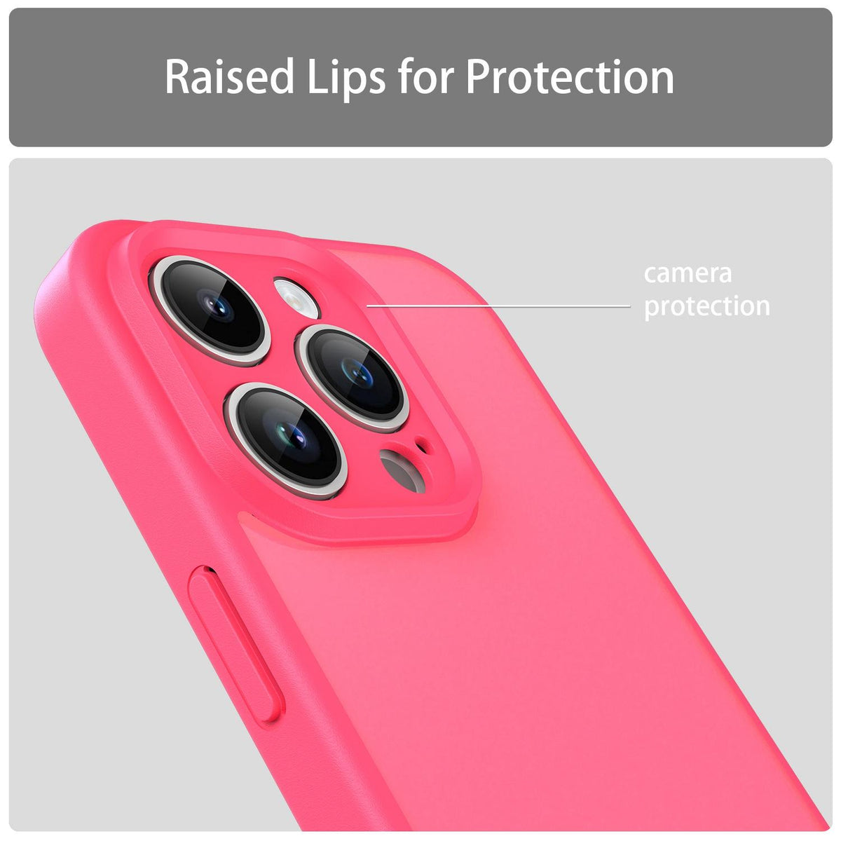 For iPhone 14 Pro Fanying Series Precision Camera Hole PC Hybrid TPU Translucent Frosted Phone Case - Rose Red - EDA009893401E