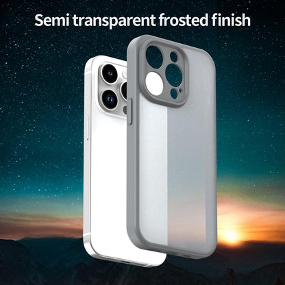 For iPhone 14 Pro Fanying Series Precision Camera Hole PC Hybrid TPU Translucent Frosted Phone Case - Silver Grey - EDA009893401F