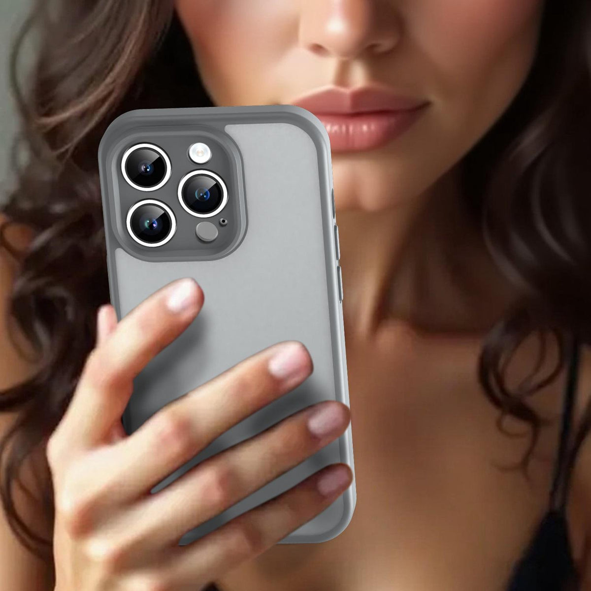 For iPhone 14 Pro Fanying Series Precision Camera Hole PC Hybrid TPU Translucent Frosted Phone Case - Silver Grey - EDA009893401F
