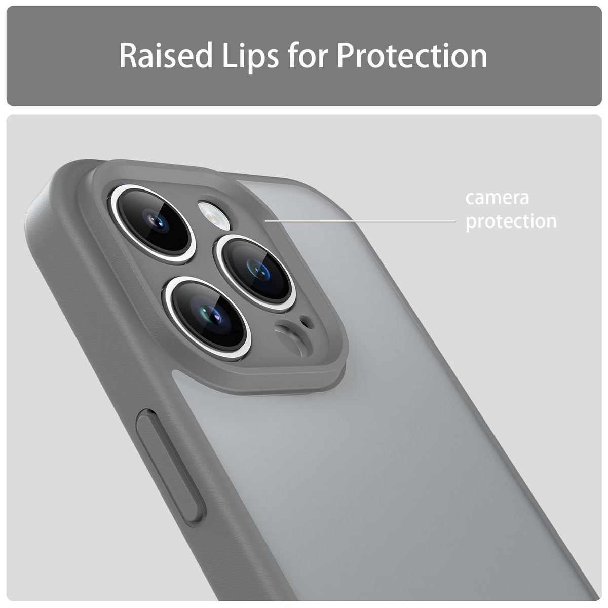 For iPhone 14 Pro Fanying Series Precision Camera Hole PC Hybrid TPU Translucent Frosted Phone Case - Silver Grey - EDA009893401F