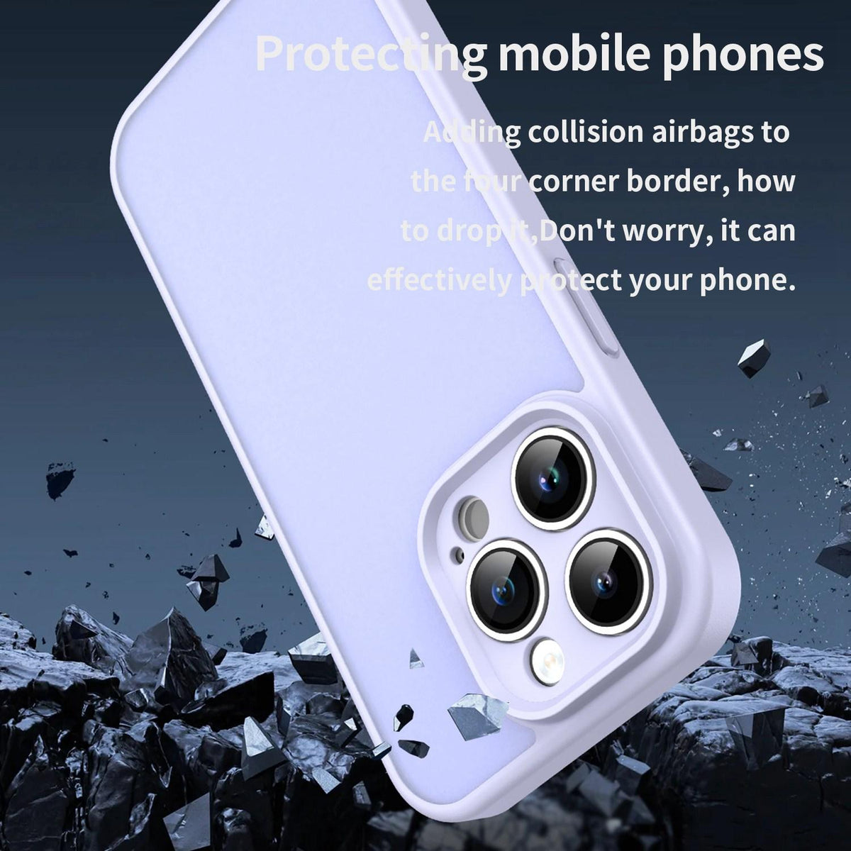 For iPhone 14 Pro Fanying Series Precision Camera Hole PC Hybrid TPU Translucent Frosted Phone Case - Lavender - EDA009893401H