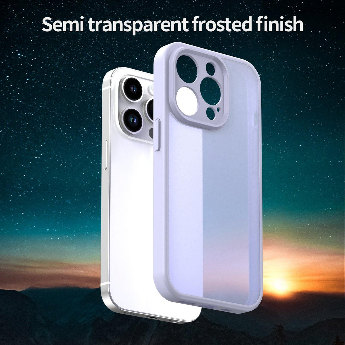 For iPhone 14 Pro Fanying Series Precision Camera Hole PC Hybrid TPU Translucent Frosted Phone Case - Lavender - EDA009893401H