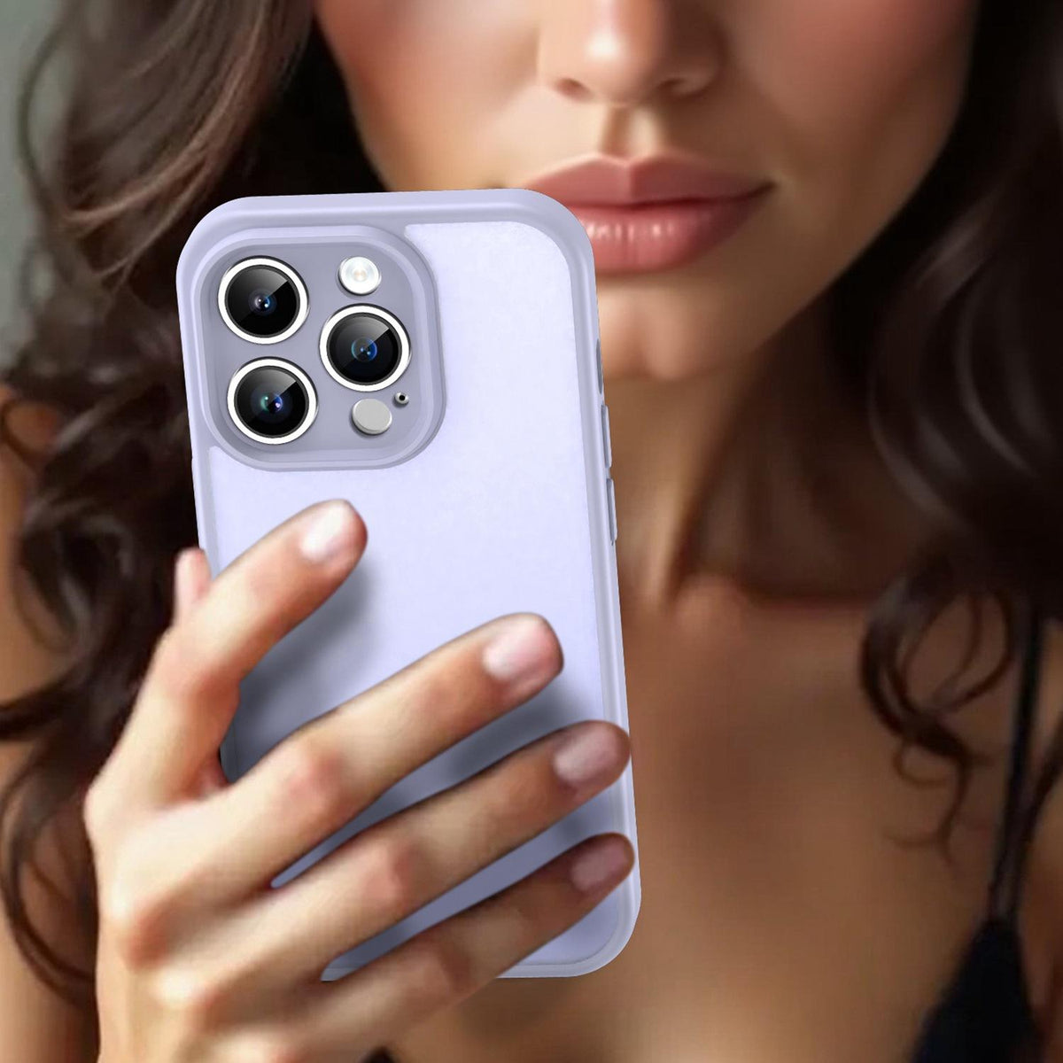 For iPhone 14 Pro Fanying Series Precision Camera Hole PC Hybrid TPU Translucent Frosted Phone Case - Lavender - EDA009893401H