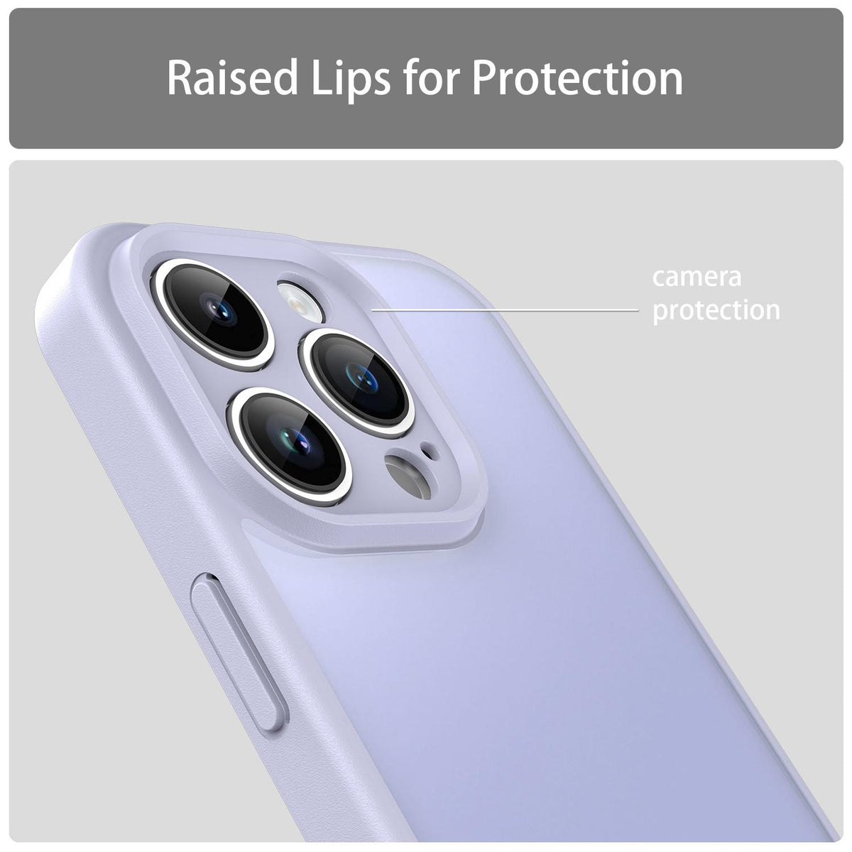 For iPhone 14 Pro Fanying Series Precision Camera Hole PC Hybrid TPU Translucent Frosted Phone Case - Lavender - EDA009893401H