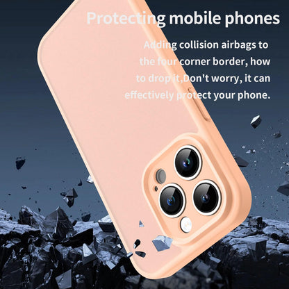 For iPhone 14 Pro Fanying Series Precision Camera Hole PC Hybrid TPU Translucent Frosted Phone Case - Rouge Powder - EDA009893401I
