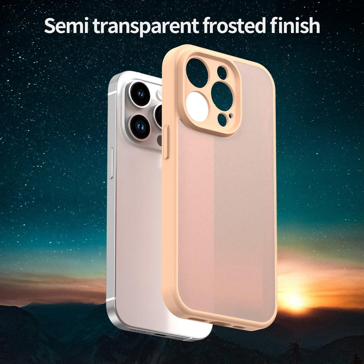 For iPhone 14 Pro Fanying Series Precision Camera Hole PC Hybrid TPU Translucent Frosted Phone Case - Rouge Powder - EDA009893401I