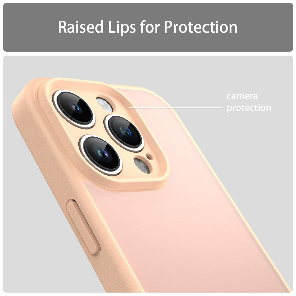 For iPhone 14 Pro Fanying Series Precision Camera Hole PC Hybrid TPU Translucent Frosted Phone Case - Rouge Powder - EDA009893401I