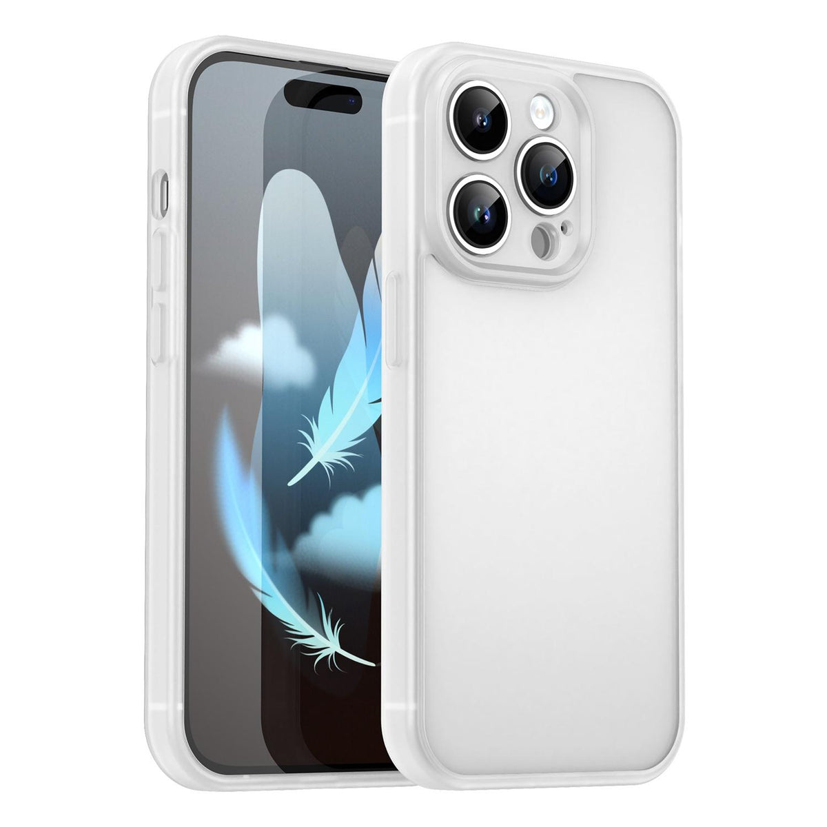 For iPhone 14 Pro Fanying Series Precision Camera Hole PC Hybrid TPU Translucent Frosted Phone Case - Matte White - EDA009893401J