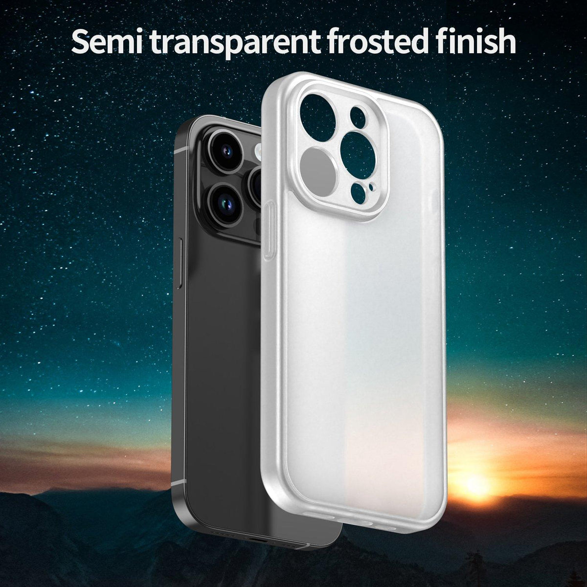 For iPhone 14 Pro Fanying Series Precision Camera Hole PC Hybrid TPU Translucent Frosted Phone Case - Matte White - EDA009893401J