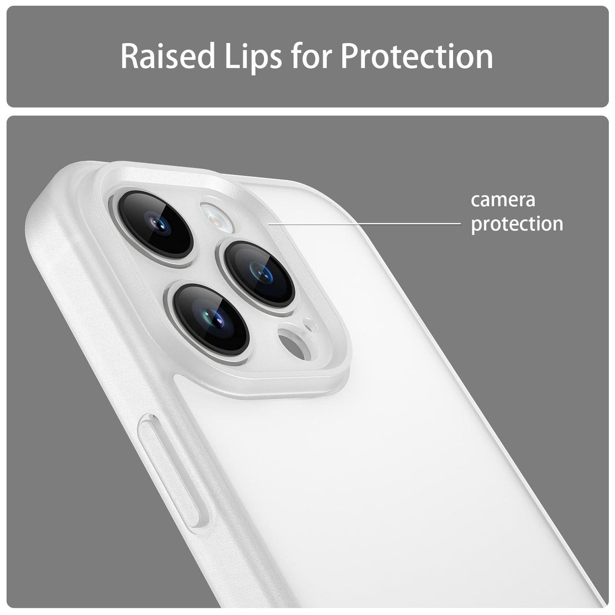 For iPhone 14 Pro Fanying Series Precision Camera Hole PC Hybrid TPU Translucent Frosted Phone Case - Matte White - EDA009893401J